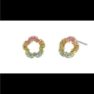Coach rainbow tea rose sparkle stud Flower Earrings